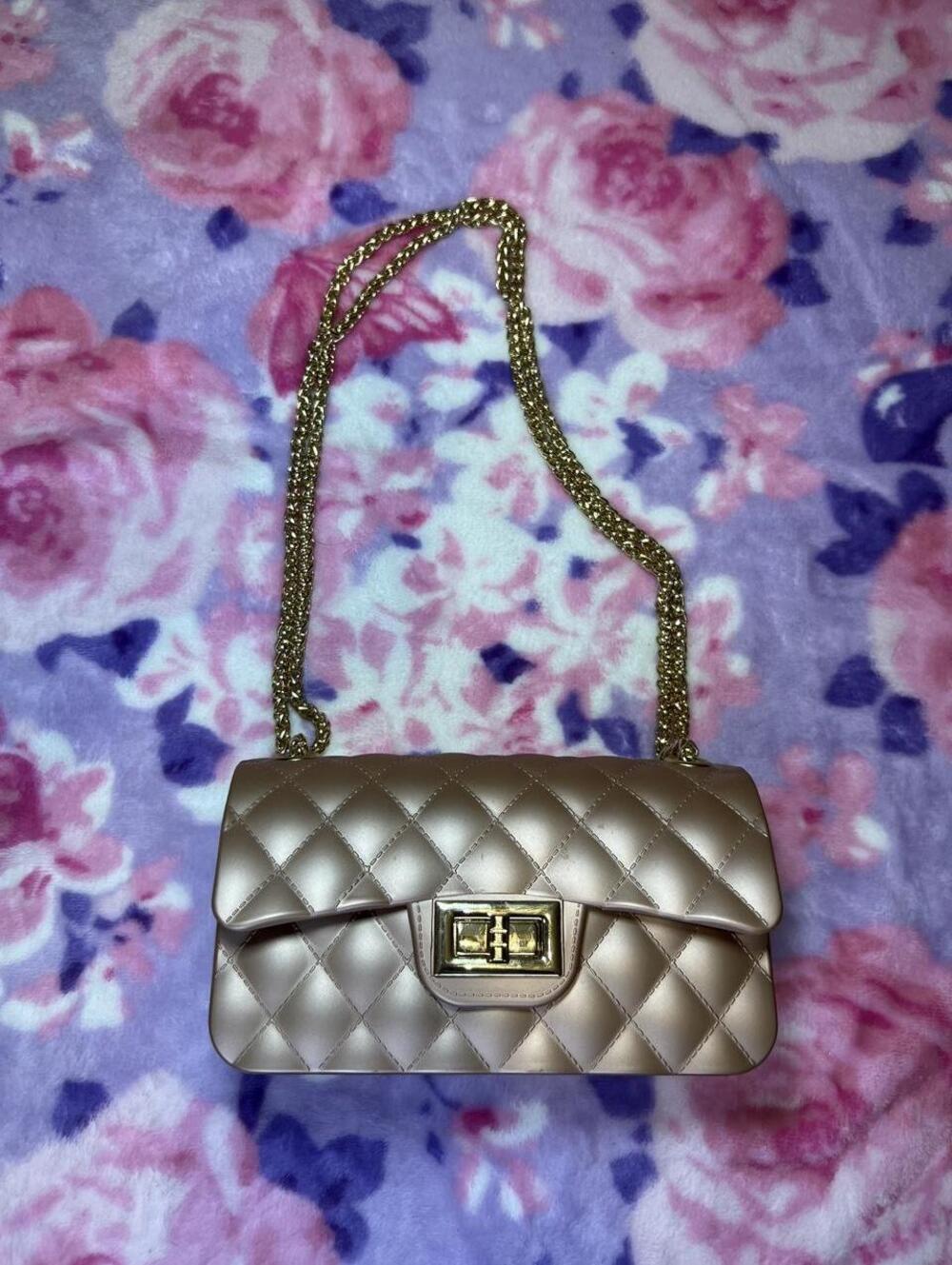 Blush Pink Quilted Chain Shoulder Bag